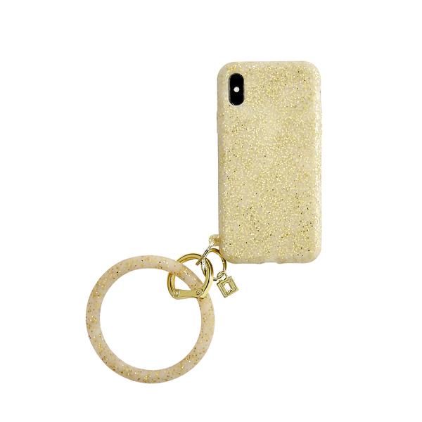 BIG O SILICONE KEY RING - GOLD CONFETTI - Image 3