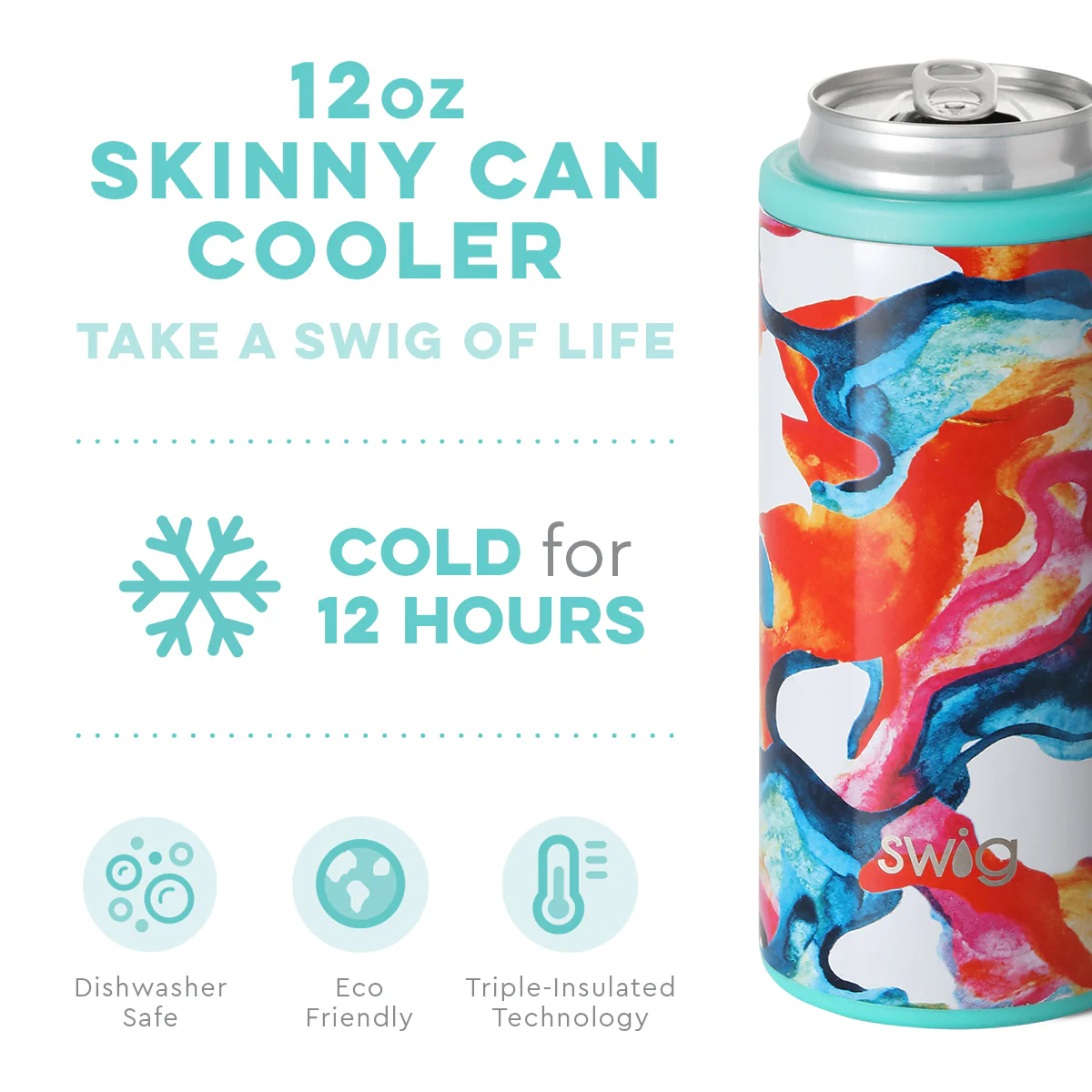 COLOR SWIRL 12OZ SKINNY CAN COOLER - Image 3